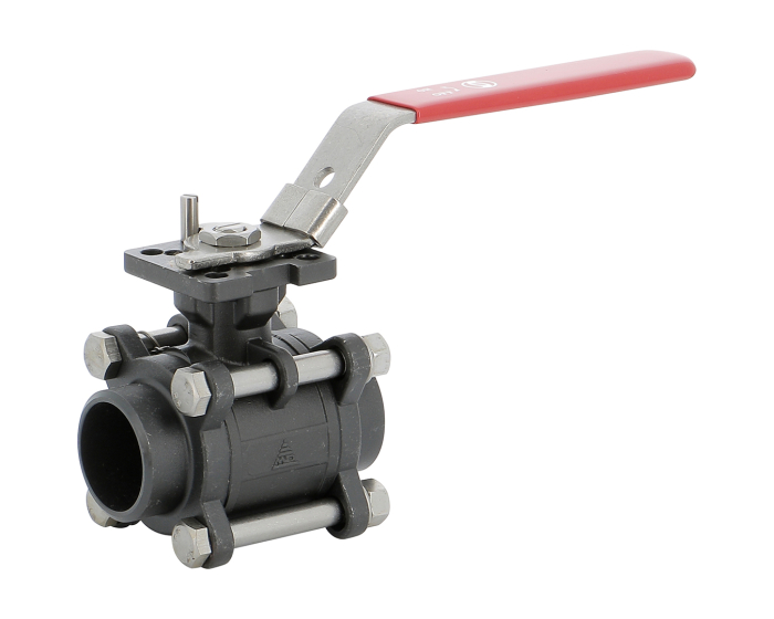 Carbon steel ball valve 738 3-piece body BW + ISO pad 1/2''